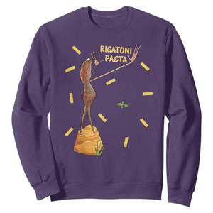 Funny Rigatoni Pasta Marcus The Worm Sweatshirt Dramatic Pasta Lover Foodie Meme TS02 Purple Print Your Wear
