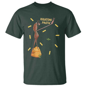 Funny Rigatoni Pasta Marcus The Worm T Shirt Dramatic Pasta Lover Foodie Meme TS02 Dark Forest Green Print Your Wear