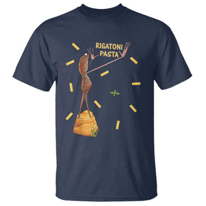Funny Rigatoni Pasta Marcus The Worm T Shirt Dramatic Pasta Lover Foodie Meme TS02 Navy Print Your Wear