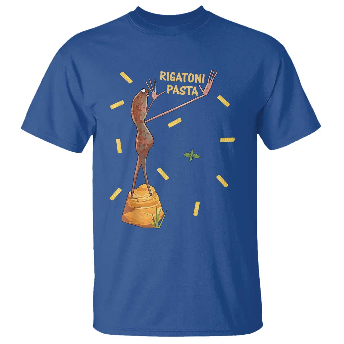 Funny Rigatoni Pasta Marcus The Worm T Shirt Dramatic Pasta Lover Foodie Meme TS02 Royal Blue Print Your Wear
