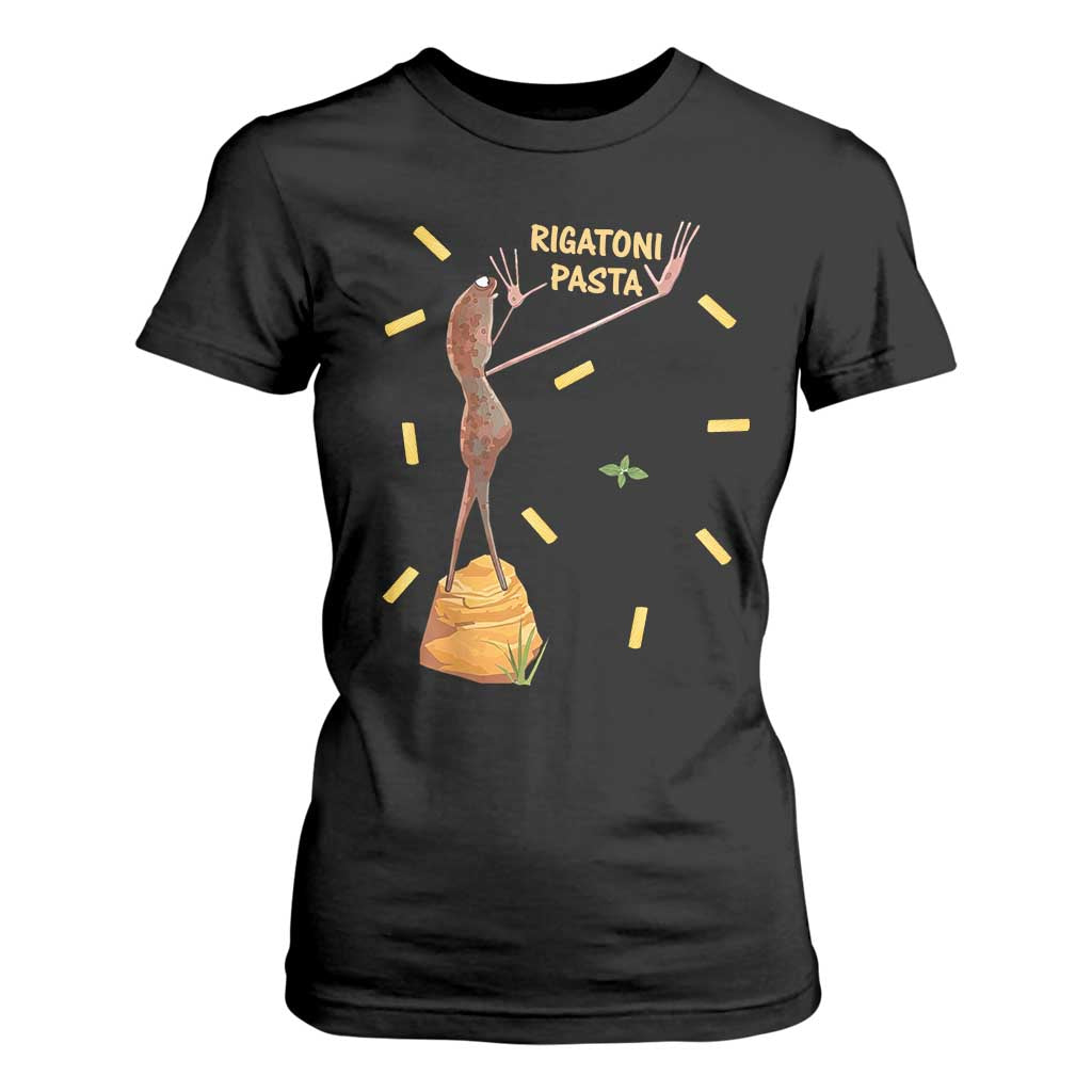 Funny Rigatoni Pasta Marcus The Worm T Shirt For Women Dramatic Pasta Lover Foodie Meme TS02 Black Print Your Wear