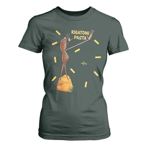 Funny Rigatoni Pasta Marcus The Worm T Shirt For Women Dramatic Pasta Lover Foodie Meme TS02 Dark Forest Green Print Your Wear