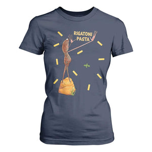 Funny Rigatoni Pasta Marcus The Worm T Shirt For Women Dramatic Pasta Lover Foodie Meme TS02 Navy Print Your Wear