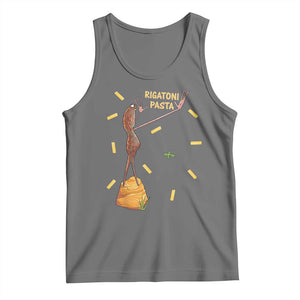 Funny Rigatoni Pasta Marcus The Worm Tank Top Dramatic Pasta Lover Foodie Meme TS02 Black Heather Print Your Wear