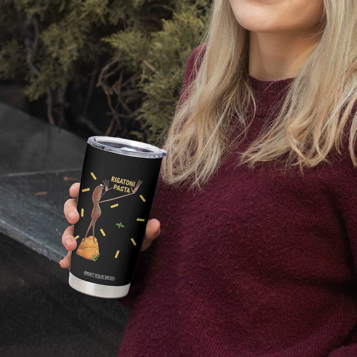 Funny Rigatoni Pasta Marcus The Worm Tumbler Cup Dramatic Pasta Lover Foodie Meme TS02 Print Your Wear