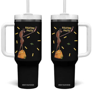 Funny Rigatoni Pasta Marcus The Worm Tumbler With Handle Dramatic Pasta Lover Foodie Meme TS02 One Size: 40 oz Black Print Your Wear