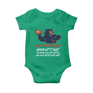 Good Better Best Baby Onesie Never Let It Rest Motivational CFB TS02 Irish Green Print Your Wear