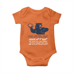Good Better Best Baby Onesie Never Let It Rest Motivational CFB TS02 Orange Print Your Wear
