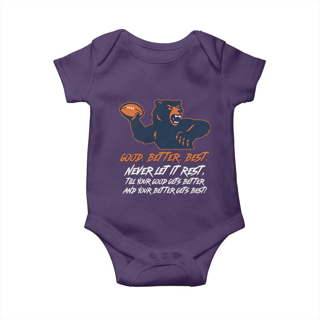 Good Better Best Baby Onesie Never Let It Rest Motivational CFB TS02 Purple Print Your Wear