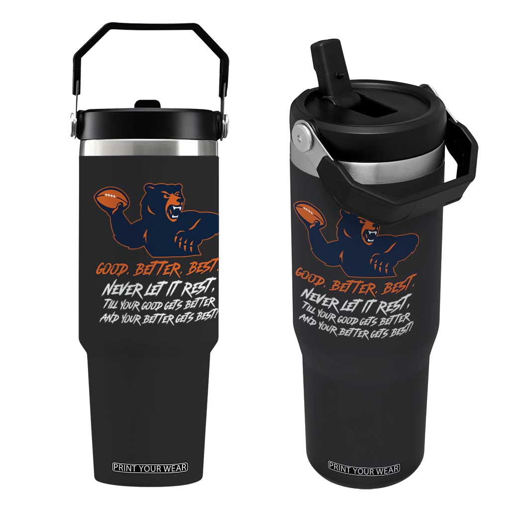 Good Better Best Flip Straw Tumbler Never Let It Rest Motivational CFB TS02 One Size: 30 oz Black Print Your Wear