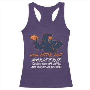 Good Better Best Racerback Tank Top Never Let It Rest Motivational CFB TS02 Purple Print Your Wear
