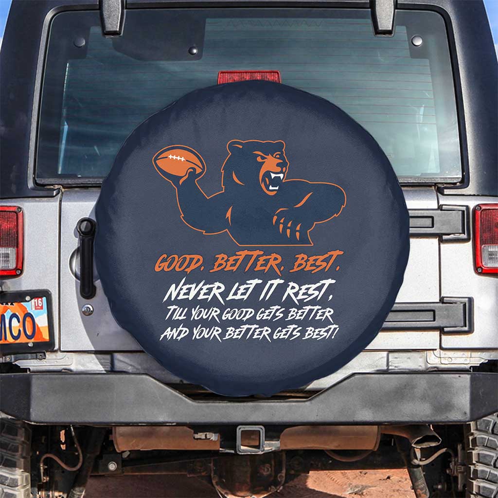 Good Better Best Spare Tire Cover Never Let It Rest Motivational CFB TS02 No hole Navy Print Your Wear