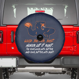 Good Better Best Spare Tire Cover Never Let It Rest Motivational CFB TS02 Navy Print Your Wear