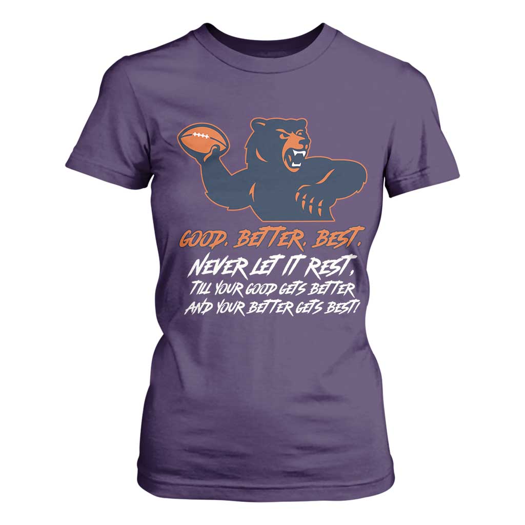 Good Better Best T Shirt For Women Never Let It Rest Motivational CFB TS02 Purple Print Your Wear