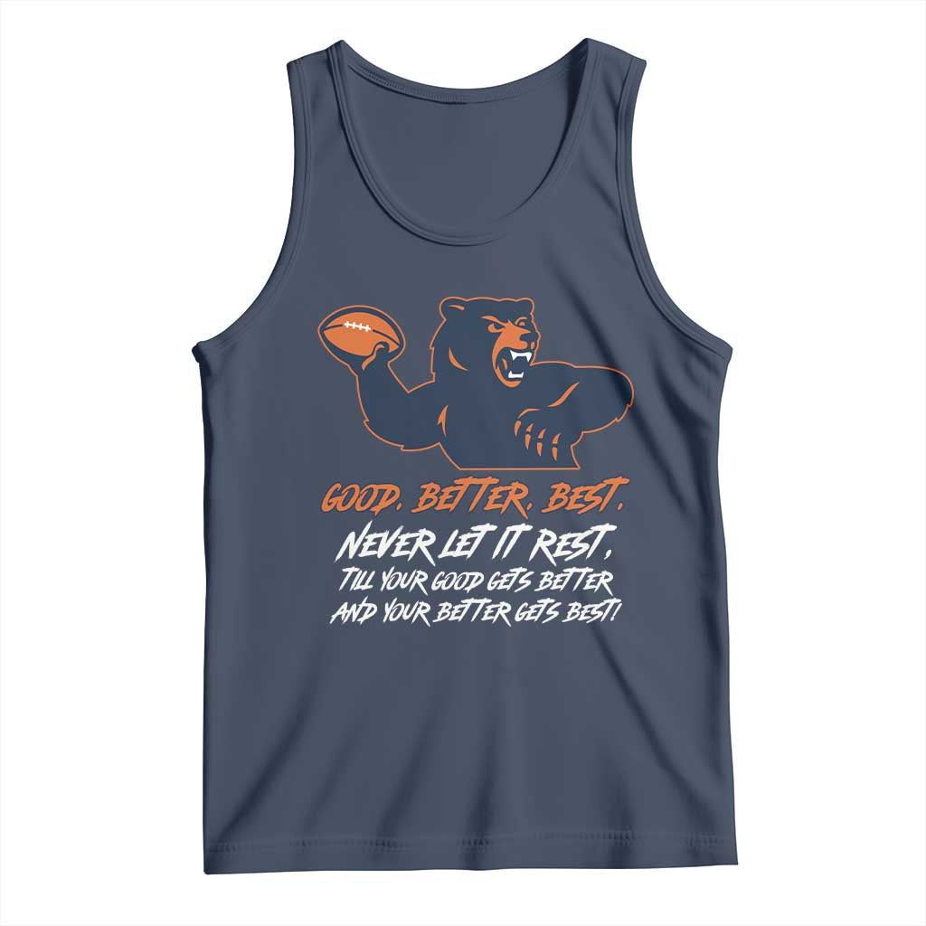 Good Better Best Tank Top Never Let It Rest Motivational CFB TS02 Navy Print Your Wear