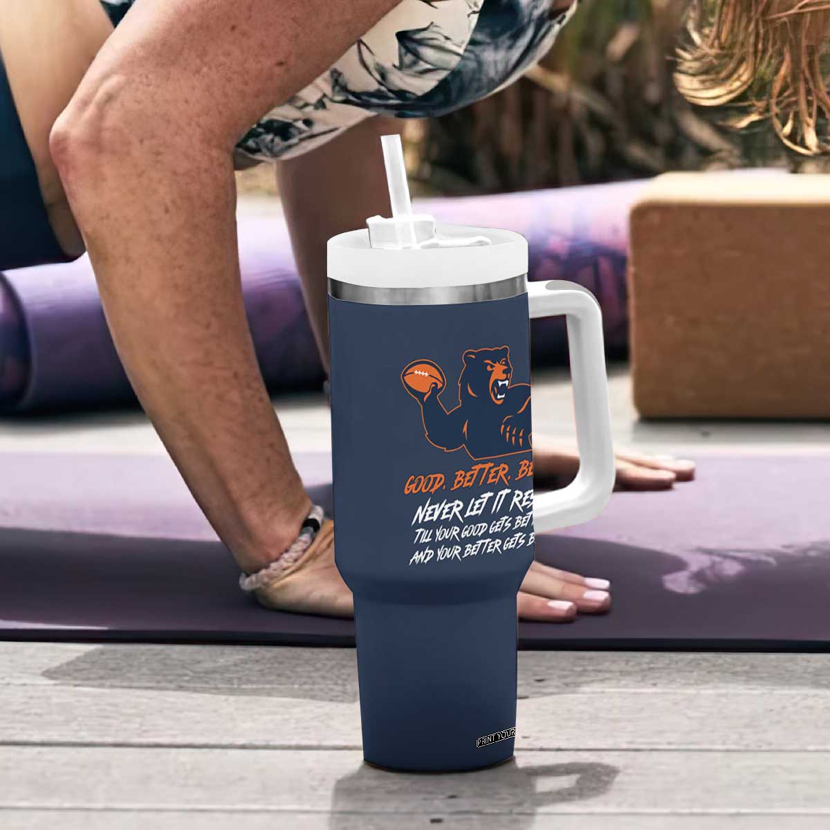 Good Better Best Tumbler With Handle Never Let It Rest Motivational CFB TS02 Print Your Wear