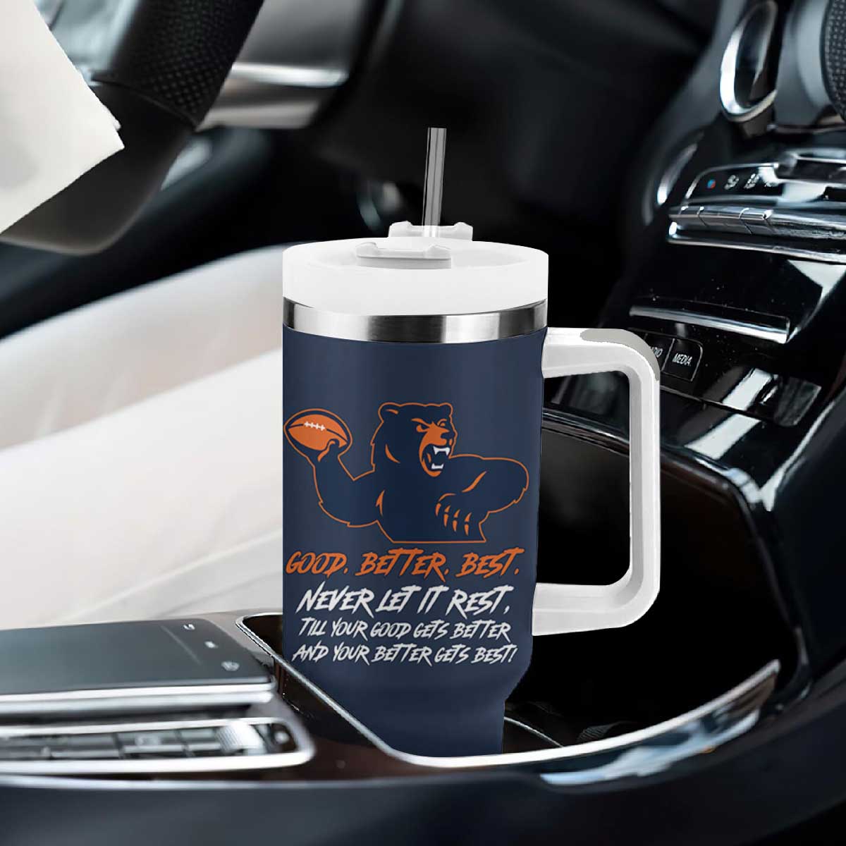 Good Better Best Tumbler With Handle Never Let It Rest Motivational CFB TS02 Print Your Wear