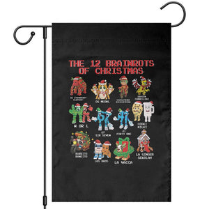The 12 Brainrots of Christmas Garden Flag Funny Cursed Meme Holiday Gag Gift TS02 Black Print Your Wear