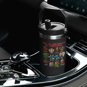 The 12 Brainrots of Christmas Flip Straw Tumbler Funny Cursed Meme Holiday Gag Gift TS02 Print Your Wear