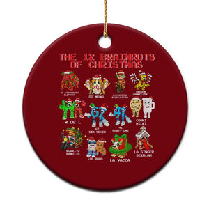 The 12 Brainrots of Christmas Ceramic Ornament Funny Cursed Meme Holiday Gag Gift TS02 1pc Red Print Your Wear