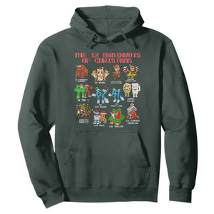 The 12 Brainrots of Christmas Hoodie Funny Cursed Meme Holiday Gag Gift TS02 Dark Forest Green Print Your Wear