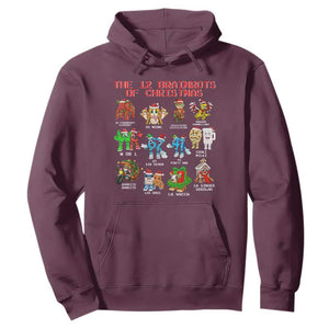 The 12 Brainrots of Christmas Hoodie Funny Cursed Meme Holiday Gag Gift TS02 Maroon Print Your Wear