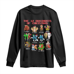 The 12 Brainrots of Christmas Long Sleeve Shirt Funny Cursed Meme Holiday Gag Gift TS02 Black Print Your Wear