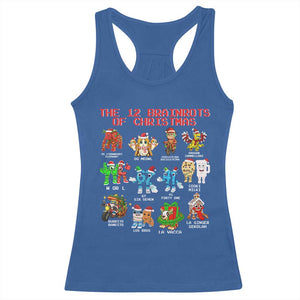 The 12 Brainrots of Christmas Racerback Tank Top Funny Cursed Meme Holiday Gag Gift TS02 Royal Blue Print Your Wear