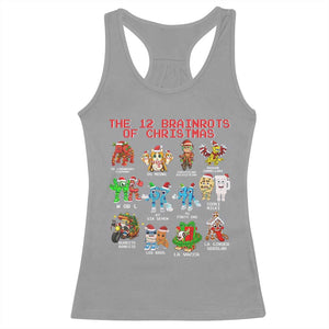 The 12 Brainrots of Christmas Racerback Tank Top Funny Cursed Meme Holiday Gag Gift TS02 Sport Gray Print Your Wear