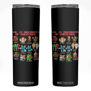 The 12 Brainrots of Christmas Skinny Tumbler Funny Cursed Meme Holiday Gag Gift TS02 Black Print Your Wear