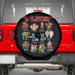 The 12 Brainrots of Christmas Spare Tire Cover Funny Cursed Meme Holiday Gag Gift TS02 Black Print Your Wear