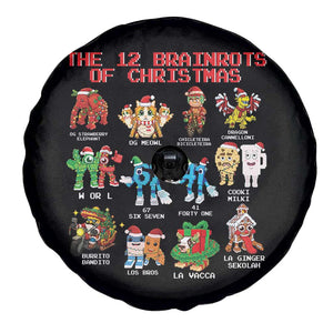 The 12 Brainrots of Christmas Spare Tire Cover Funny Cursed Meme Holiday Gag Gift TS02 Print Your Wear