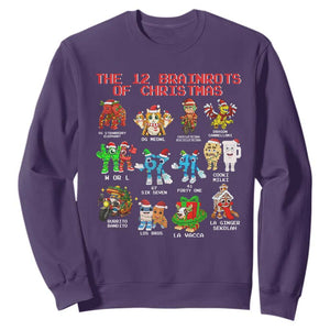 The 12 Brainrots of Christmas Sweatshirt Funny Cursed Meme Holiday Gag Gift TS02 Purple Print Your Wear