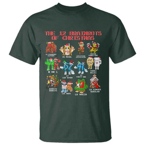 The 12 Brainrots of Christmas T Shirt Funny Cursed Meme Holiday Gag Gift TS02 Dark Forest Green Print Your Wear