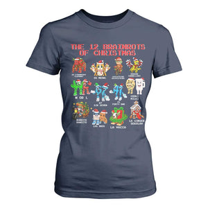 The 12 Brainrots of Christmas T Shirt For Women Funny Cursed Meme Holiday Gag Gift TS02 Navy Print Your Wear