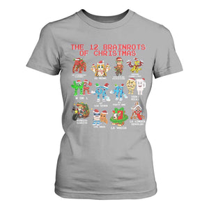 The 12 Brainrots of Christmas T Shirt For Women Funny Cursed Meme Holiday Gag Gift TS02 Sport Gray Print Your Wear