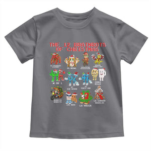 The 12 Brainrots of Christmas Toddler T Shirt Funny Cursed Meme Holiday Gag Gift TS02 Charcoal Print Your Wear