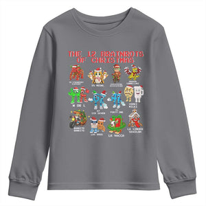 The 12 Brainrots of Christmas Youth Sweatshirt Funny Cursed Meme Holiday Gag Gift TS02 Charcoal Print Your Wear