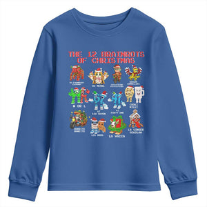 The 12 Brainrots of Christmas Youth Sweatshirt Funny Cursed Meme Holiday Gag Gift TS02 Royal Blue Print Your Wear