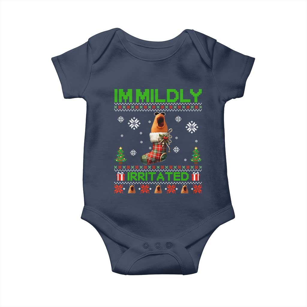 Mildly Irritated Marcus the Worm Meme Baby Onesie Funny Christmas Stocking Weirdcore TS02 Navy Print Your Wear