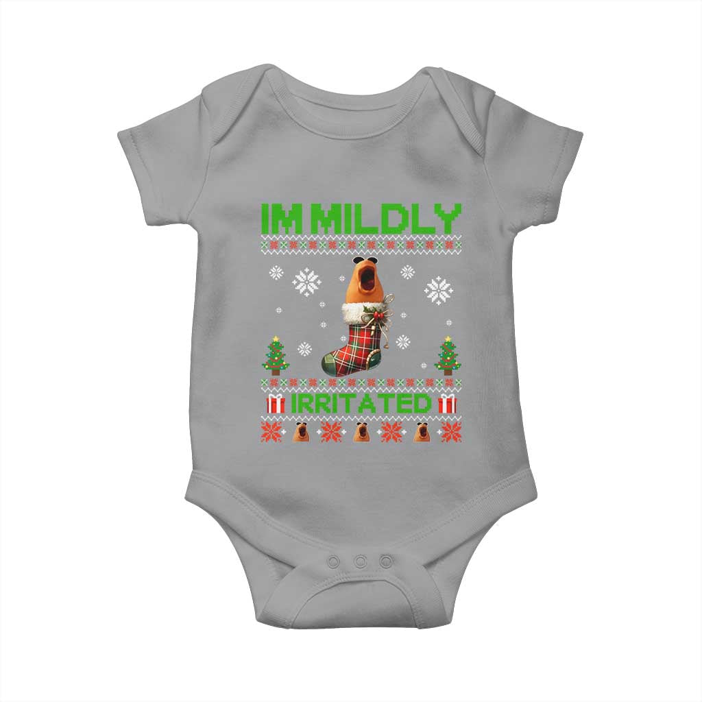 Mildly Irritated Marcus the Worm Meme Baby Onesie Funny Christmas Stocking Weirdcore TS02 Sport Gray Print Your Wear