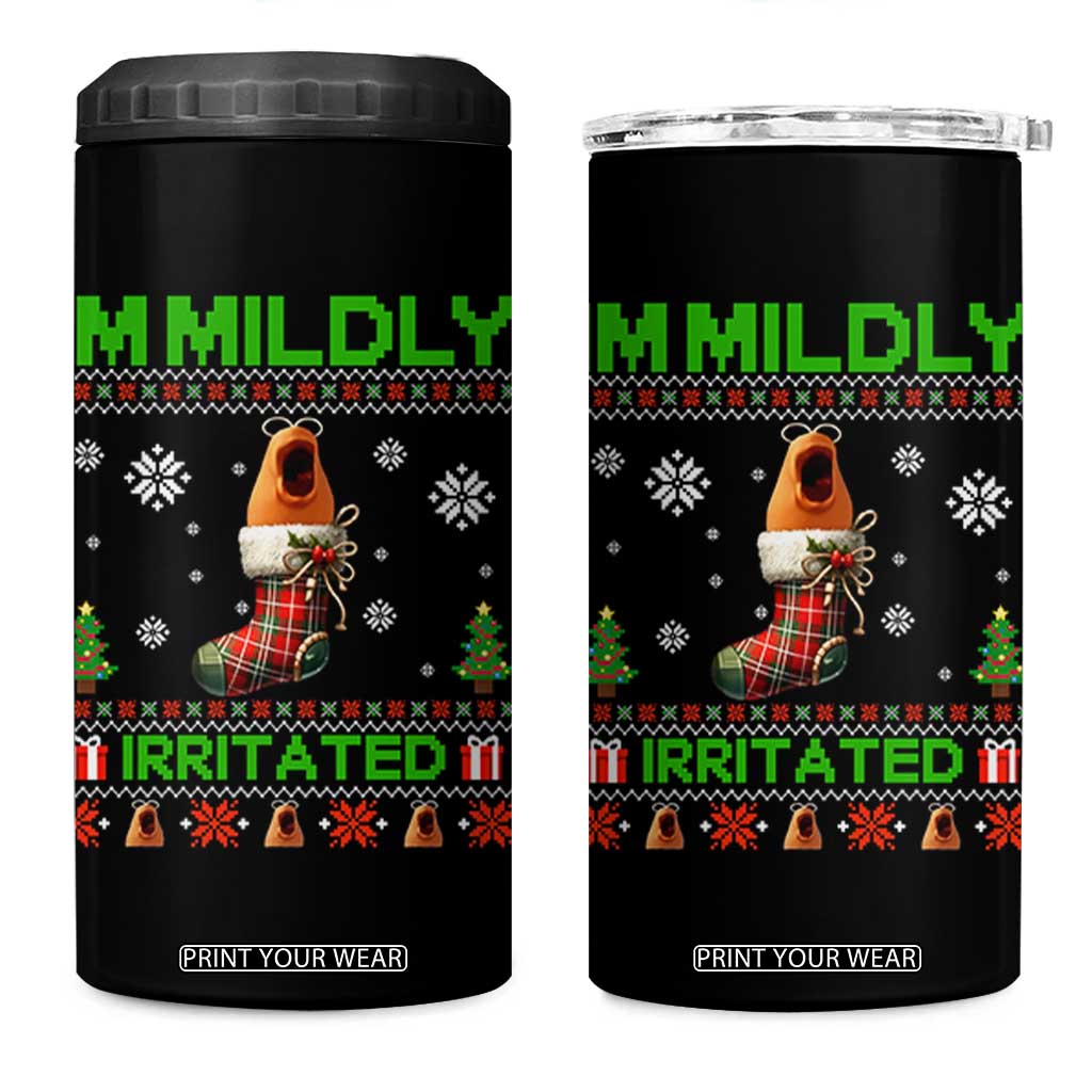 Mildly Irritated Marcus the Worm Meme 4 in 1 Can Cooler Tumbler Funny Christmas Stocking Weirdcore TS02 One Size: 16 oz Black Print Your Wear