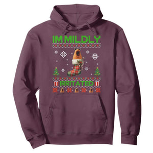 Mildly Irritated Marcus the Worm Meme Hoodie Funny Christmas Stocking Weirdcore TS02 Maroon Print Your Wear