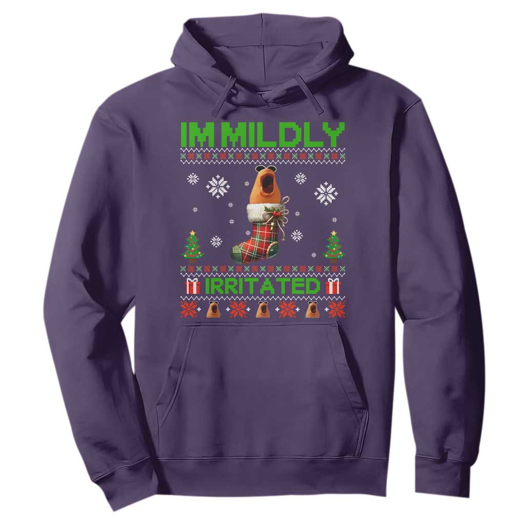 Mildly Irritated Marcus the Worm Meme Hoodie Funny Christmas Stocking Weirdcore TS02 Purple Print Your Wear