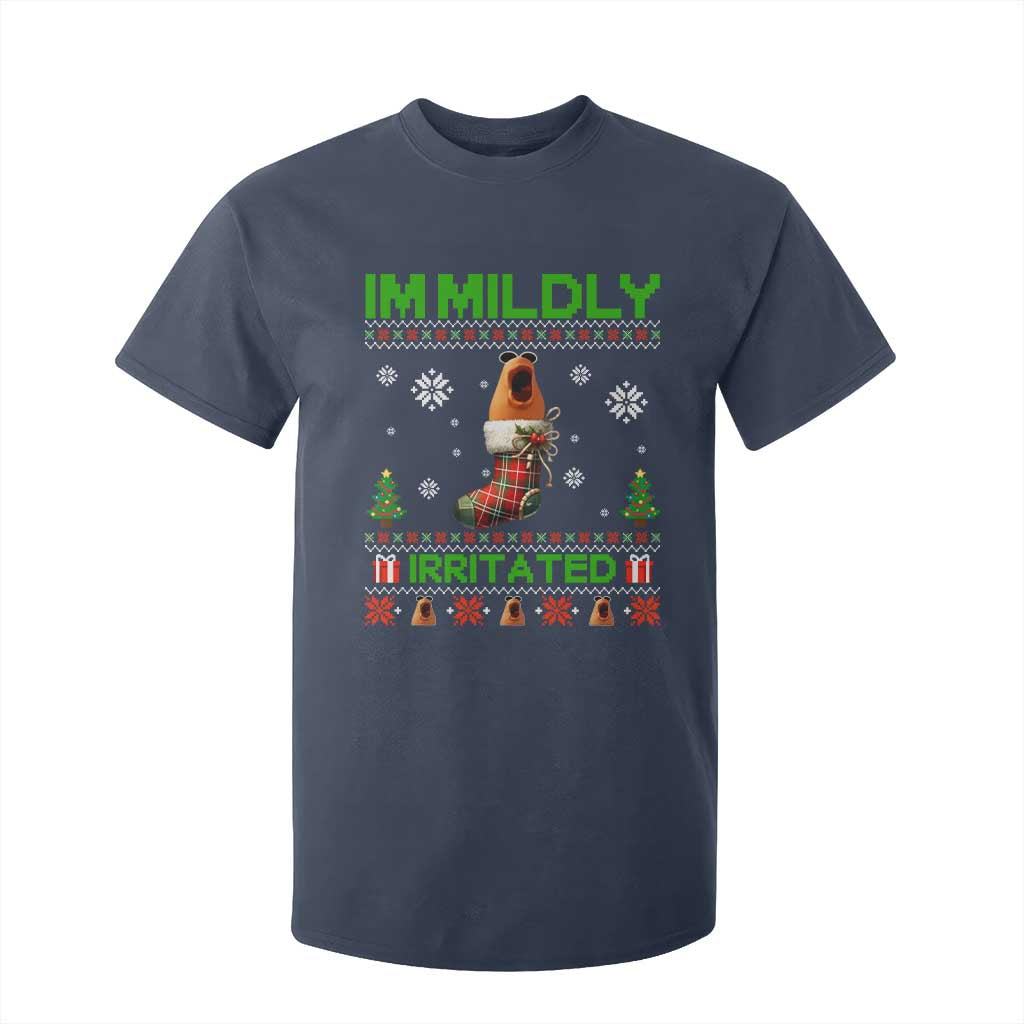 Mildly Irritated Marcus the Worm Meme T Shirt For Kid Funny Christmas Stocking Weirdcore TS02 Navy Print Your Wear