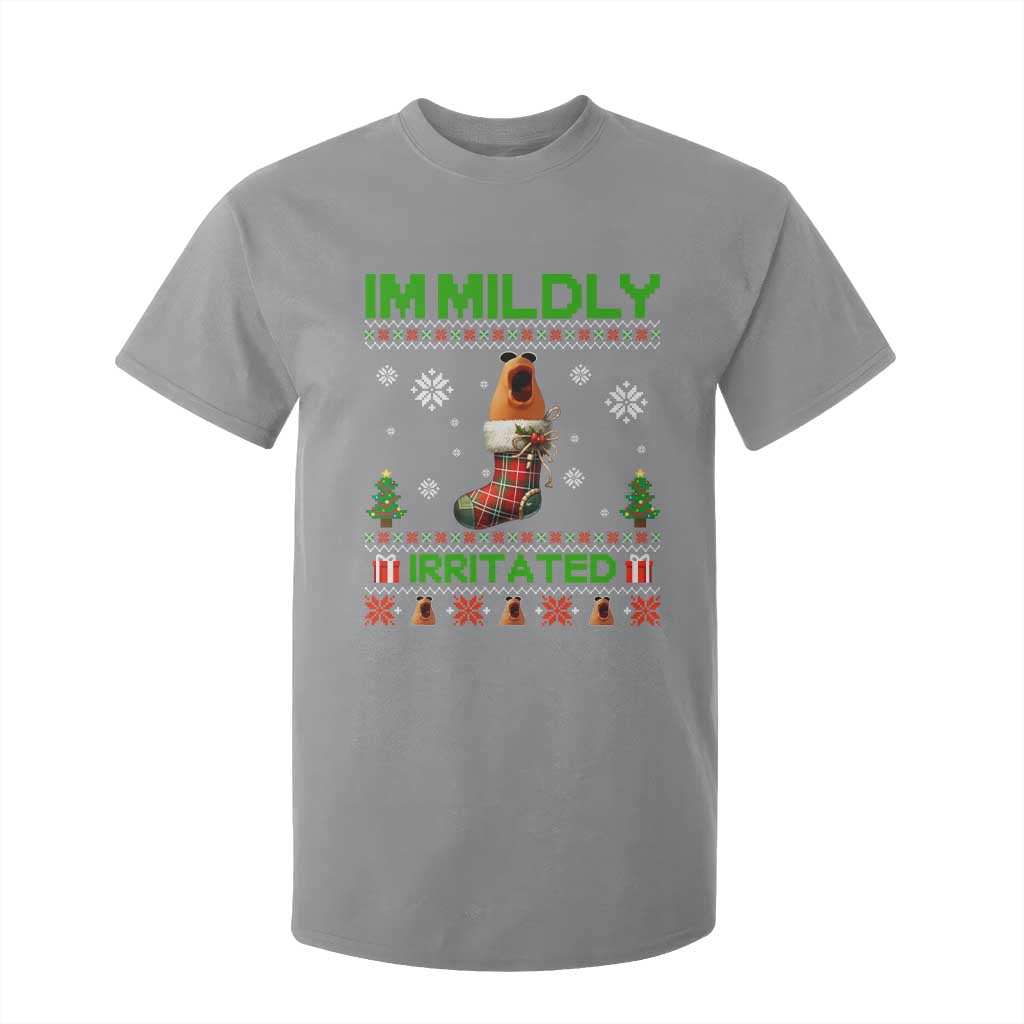Mildly Irritated Marcus the Worm Meme T Shirt For Kid Funny Christmas Stocking Weirdcore TS02 Sport Gray Print Your Wear