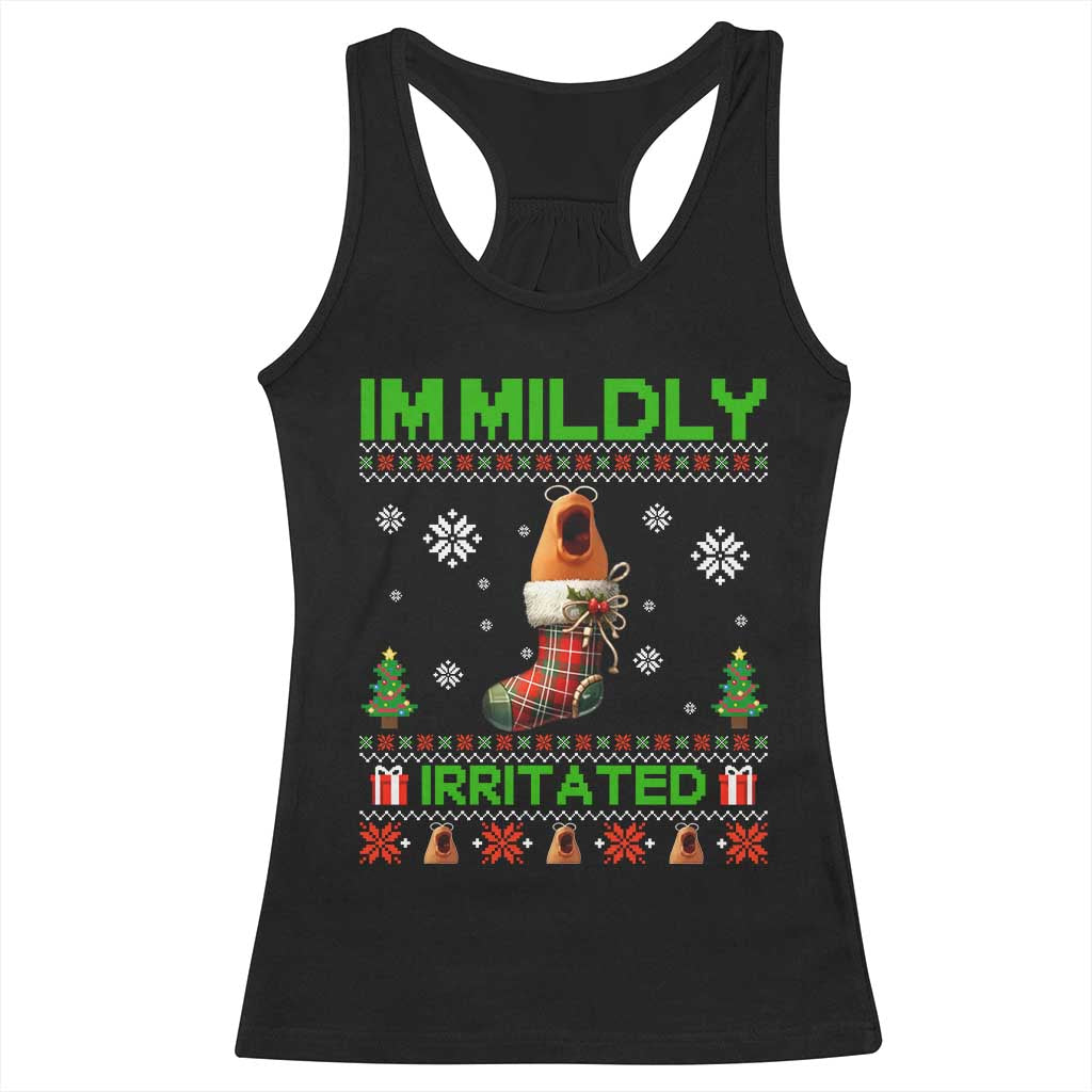 Mildly Irritated Marcus the Worm Meme Racerback Tank Top Funny Christmas Stocking Weirdcore TS02 Black Print Your Wear