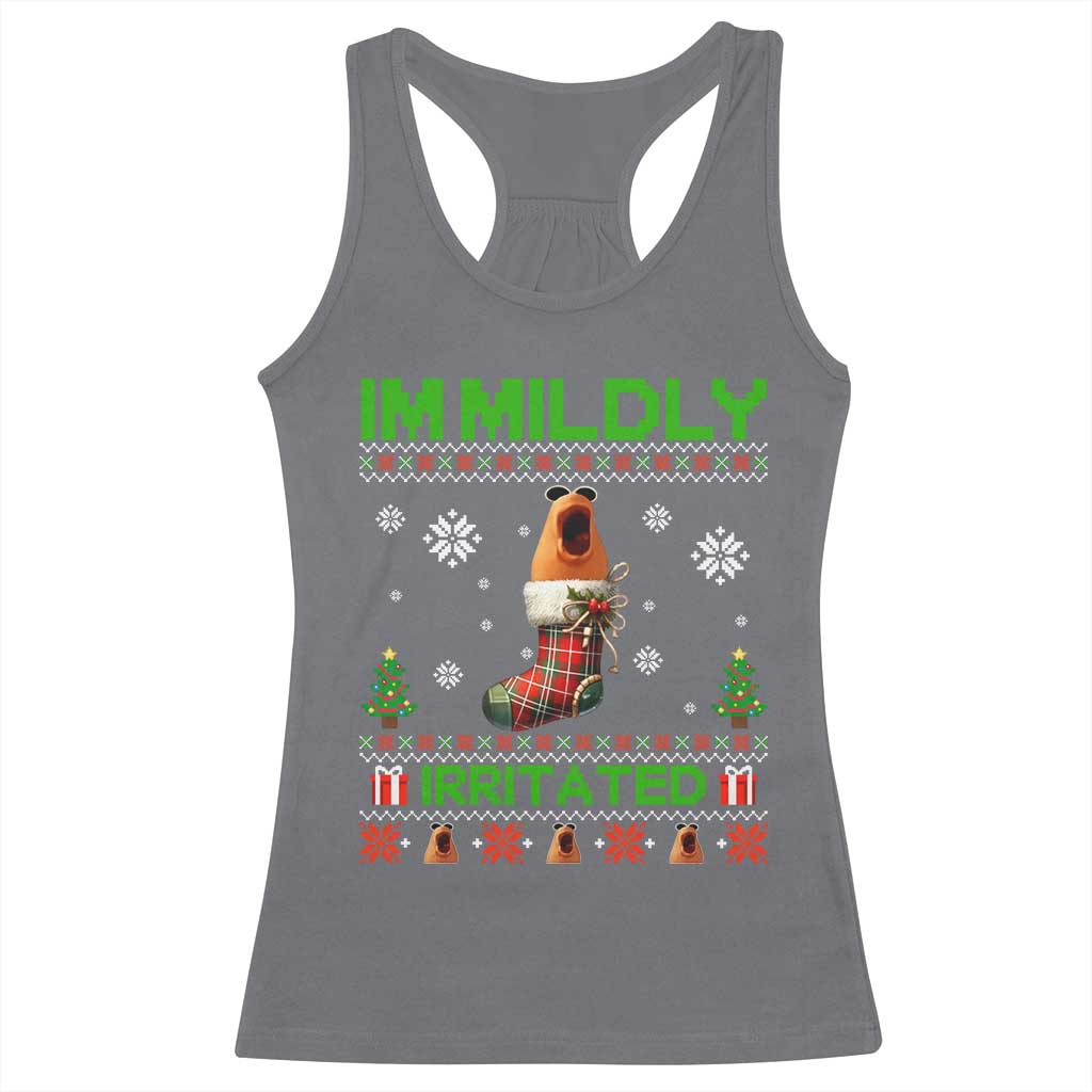 Mildly Irritated Marcus the Worm Meme Racerback Tank Top Funny Christmas Stocking Weirdcore TS02 Charcoal Print Your Wear