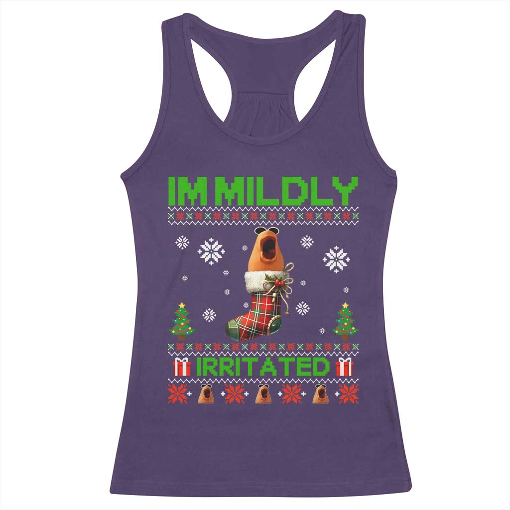 Mildly Irritated Marcus the Worm Meme Racerback Tank Top Funny Christmas Stocking Weirdcore TS02 Purple Print Your Wear
