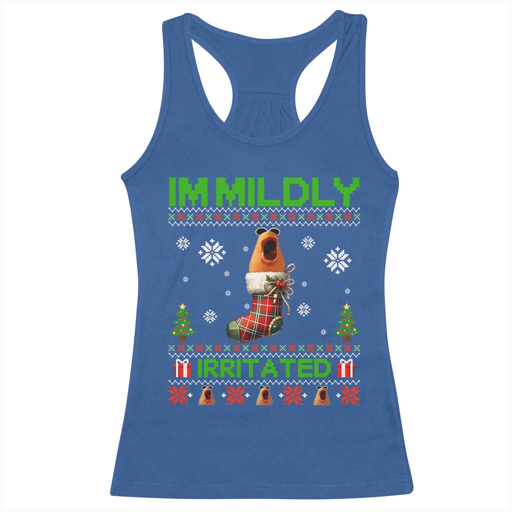 Mildly Irritated Marcus the Worm Meme Racerback Tank Top Funny Christmas Stocking Weirdcore TS02 Royal Blue Print Your Wear